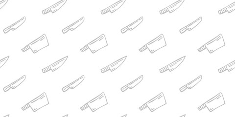 Doodle Knife pattern background. Kitchen Knife Doodle Pattern background.
