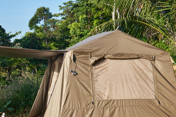 Camping Tent with Ocean View on a Tropical Island