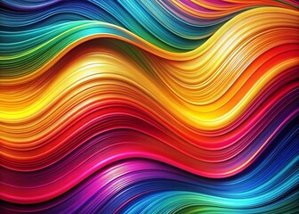Vibrant Abstract Wavy Lines Background, Colorful Swirls Design, Fluid Art Texture, Dynamic Gradient Pattern