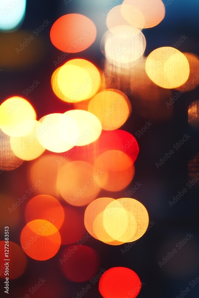 Poster Vibrant Bokeh Lights Abstract Background Creating a Dreamy and Artistic Atmosphere for Any Design : Generative AI