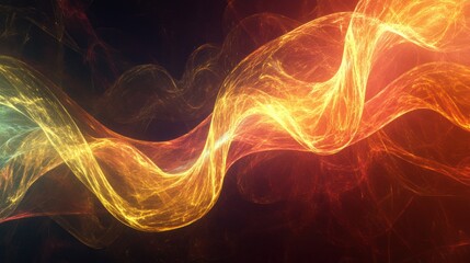 Abstract fiery waves digital art
