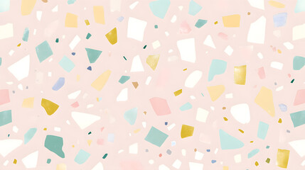 Colorful Terrazzo Pattern on Light Pink Background