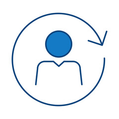 Broker Blue Line Editable Stroke Icon. Real Estate, Building, House, Home, Property Vector Illustration