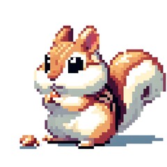Fototapeta premium 다람쥐, 픽셀아트, jpeg (Chipmunk, pixel art, jpeg)