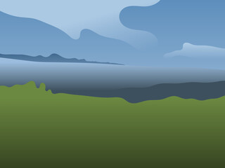 landscape with mountains