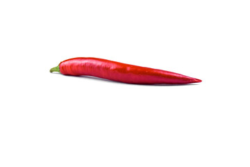 Red hot chili pepper on a white background.