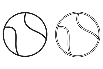 Sports outline icons-Tennis balls. Collection of tennis ball icons in outline styles. Ideal for sports, fitness, and recreational-themed designs.