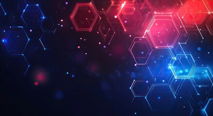 Abstract glowing hexagonal network background