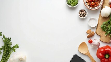 A smartphone showing a recipe app with healthy dishes. Featuring nutrition and meal prep