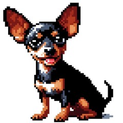 Fototapeta premium 미니어처 핀셔, 픽셀아트, jpeg (Miniature Pinscher, pixel art, jpeg)