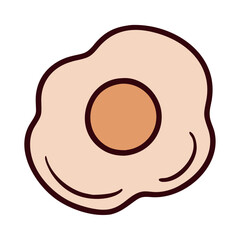 Breakfast fried egg with yellow yolk