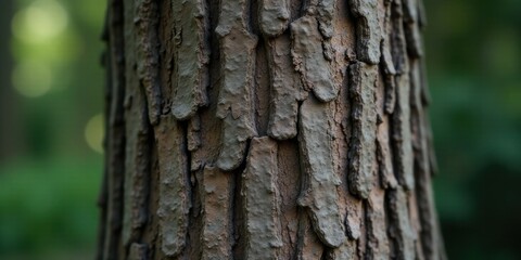 Fototapeta premium Close-up View of a Tree Trunk's Unique Textured Bark in a Natural Setting