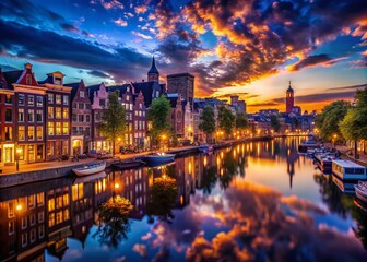 Obraz premium Vibrant Night Cityscape Background - Stunning Colorful Night Photography for YouTube Videos