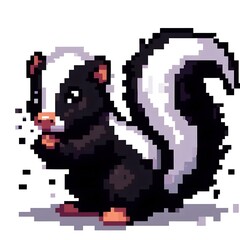 Fototapeta premium 스컹크, 픽셀아트, jpeg (Skunk, pixel art, jpeg)