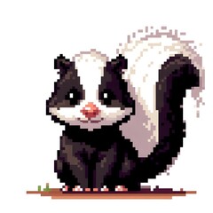 Fototapeta premium 스컹크, 픽셀아트, jpeg (Skunk, pixel art, jpeg)