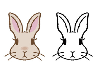 Fototapeta premium ペン風うさぎの顔
