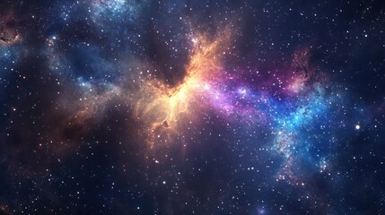 Naklejka premium Cosmic Nebula: A Celestial Tapestry of Stars and Gas