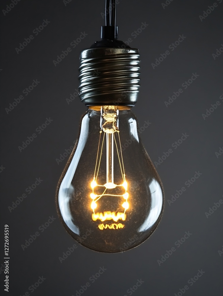 Poster vintage light bulb with warm glow in dark background creating cozy atmosphere : generative ai