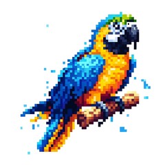 금강앵무, 픽셀아트, jpeg (Macaw, pixel art, jpeg)