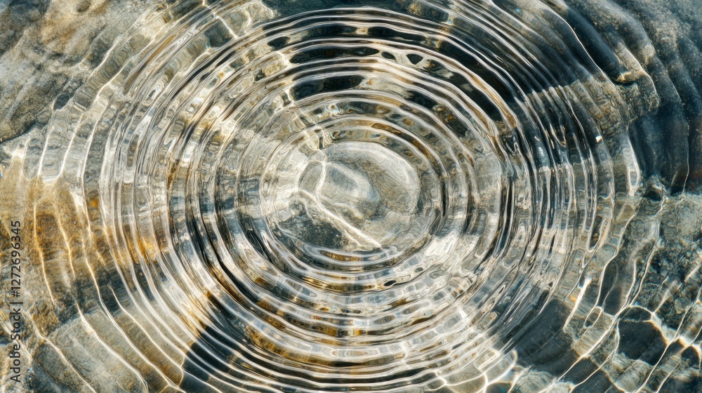 Poster serene water ripples create mesmerizing patterns under sunlight, revealing the delicate interplay of