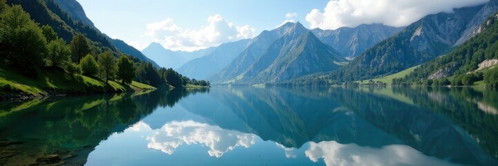 Reflections of Mt Triglav in the surface of Lake Bohinj, serene, bohinj, scenery