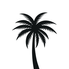 Palm tree silhouette vector illustration isolated on white background