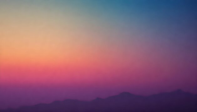 gradient sunset sky with subtle mountain silhouette, calm and peaceful background 