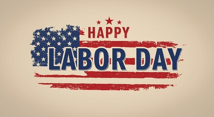 Naklejka premium Illustration of patriotic, grunge Labor Day art - celebrate labor - online banner