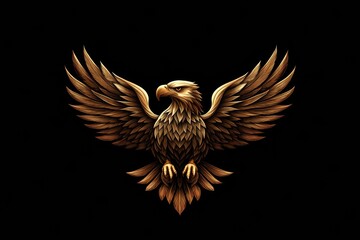 Obraz premium Eagle soaring on a dark background