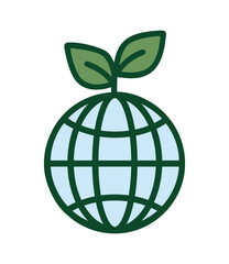 Globe with plant icon