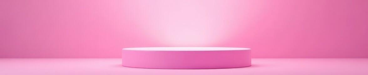 Shimmering pink podium against a gentle pastel gradient, sparkly pink, stage illumination, sparkly decoration