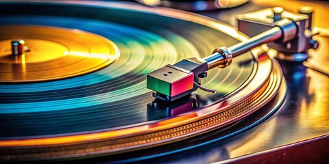 Vintage 45 RPM Record Adapter on Turntable Close-up