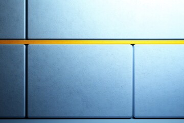 Fototapeta premium Cool Blue Tiles Bright Yellow Line Abstract Background. AI Generated