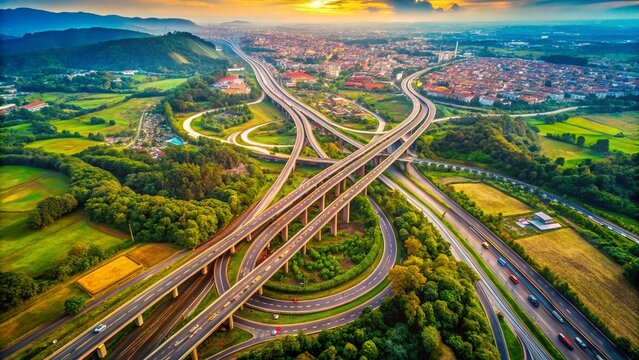 Vintage Aerial View: Bandung's Pasir Koja Highway Interchange & Toll Roads