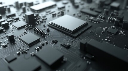 Close-up of a Circuit Board: Advanced Technology and Digital Hardware