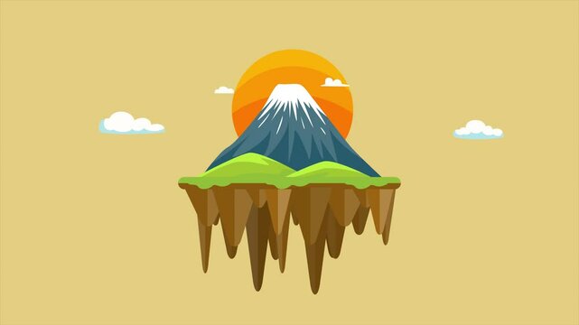 Animated video Natural Disaster concept. Full length animation illustration. High quality 4k footage.