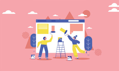 minimalist flat design for web and social media design needs