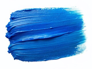 Vintage Blue Paintbrush Stroke: Hand-Painted Texture Isolated on White Background