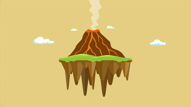 Animated video Natural Disaster concept. Full length animation illustration. High quality 4k footage.