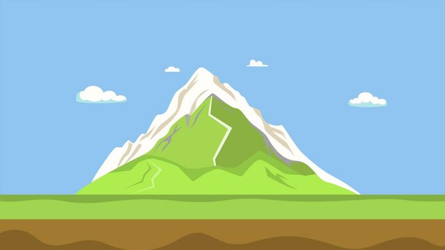 Animated video Natural Disaster concept. Full length animation illustration. High quality 4k footage.