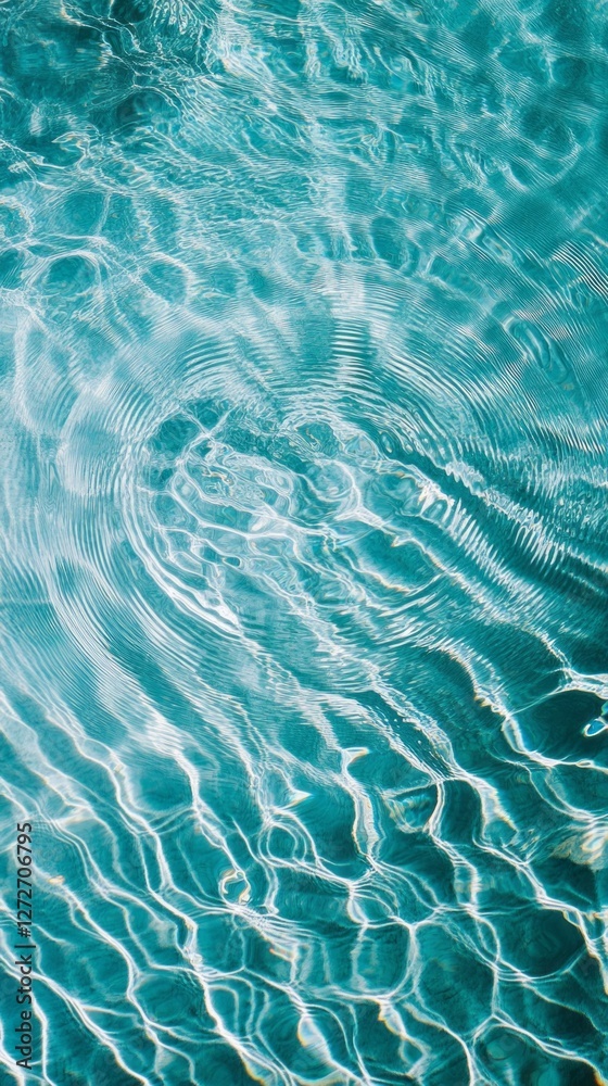 Poster sunlight dances on the surface of serene turquoise water, creating enchanting ripples that reflect a