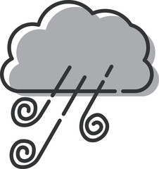 おしゃれな強風や突風をイメージしたアイコン素材