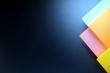 Pastel colored shapes playfully overlap against a dark background creating a cheerful minimalist design. AI Generated