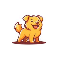 Fototapeta premium a cute golden dog with a cheerful expression