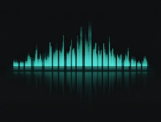 Audio visualization digital realm sound wave on black background