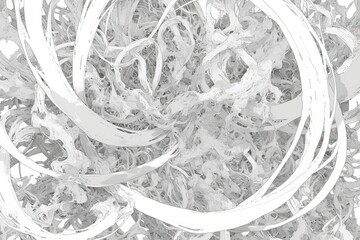 Obraz premium Abstract white swirls, intricate design, digital art, background, graphic element