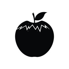 Mountain Apple Silhouette Vector | Black and White Mountain Apple Fruit Illustration