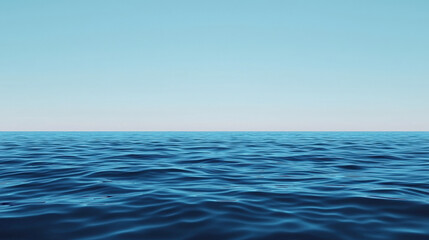 Obraz premium serene ocean view with gentle waves under clear blue sky, creating peaceful atmosphere