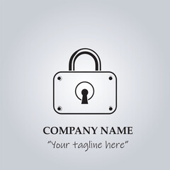 Padlock logo company design vector illustration

