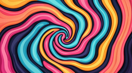 Obraz premium A vibrant abstract swirl of colors in shades of pink, blue, orange, and black, creating a dynamic and visually engaging pattern.